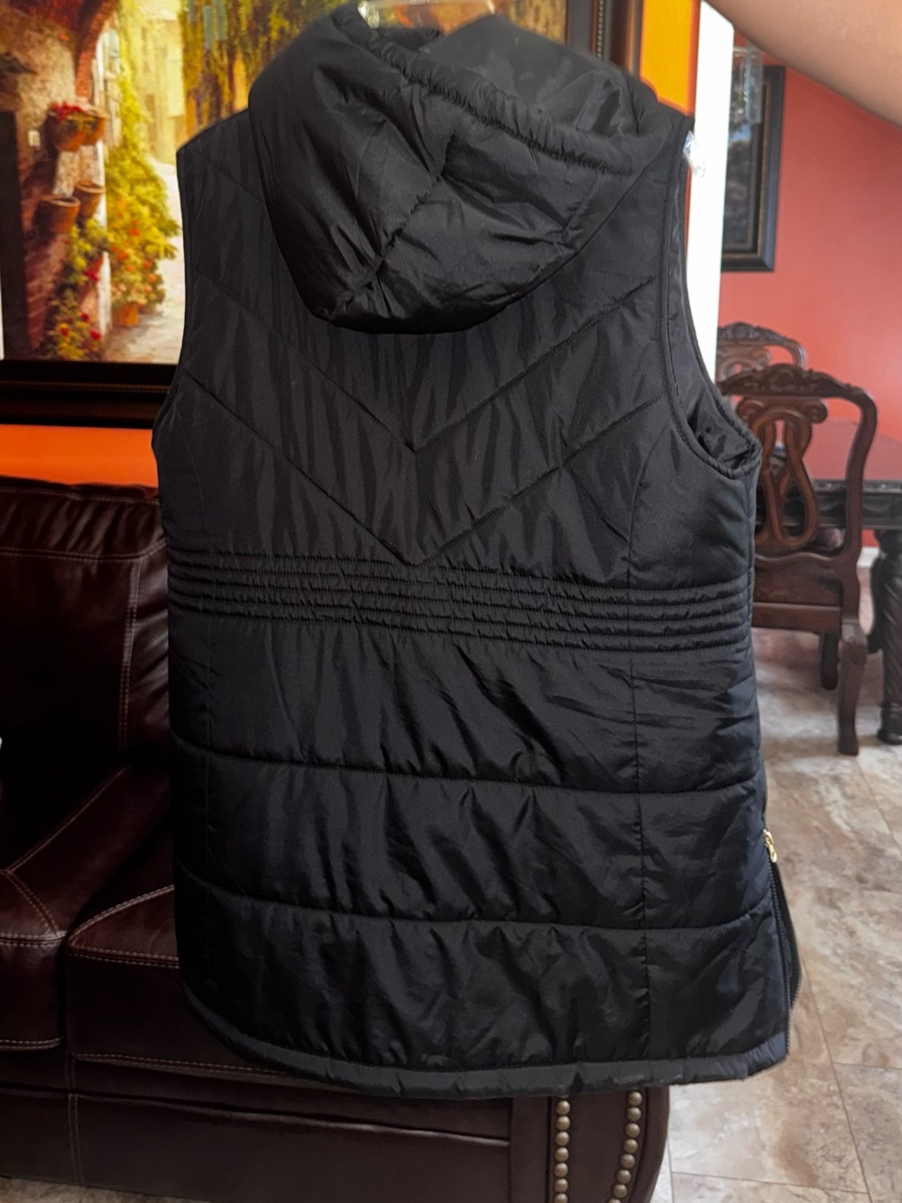 Maurices Black Quilted Hooded Puffer Vest - for Women